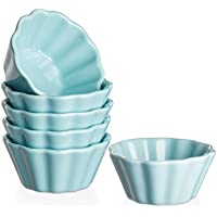 Los mejores  - DOWAN Creme Brulee Ramekins - Juego de 6 vasos de porcelana para sopla de chocolate y crema para lavavajillas y…